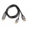 HDMI(M)->DISPLAYPORT(M) KABELIS 1M 4K MELNS LANBERG