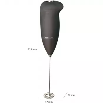 Clatronic MS 3089 ar baterijām darbināms piena putotājs, melns/nerūsējošais tērauds