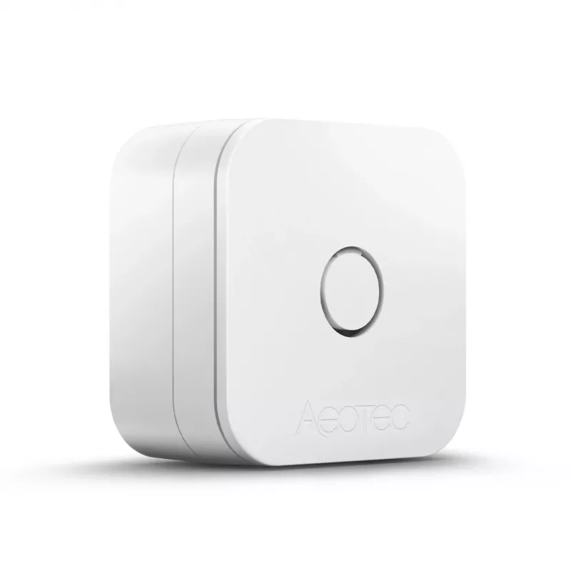 Iekštelpu temperatūras un mitruma sensors AEOTEC AEOEZWA039 — brīvi stāvošs, darbināms ar baterijām, 34×34×17 mm