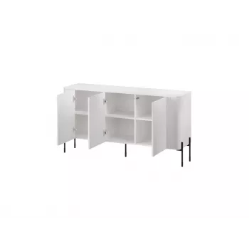 Kumode cama meble VERA 150x40x80 cm, matēti balta, skaidu plātne, 16 mm rāmis
