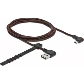USB kabelis DeLOCK EASY-USB 2.0 Type-A uz Micro-B vīrišķais leņķveida 1,5m melns