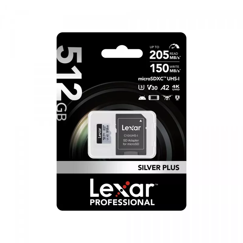 Flash Memory Lexar 512GB UHS-I microSDXC SILVER PLUS