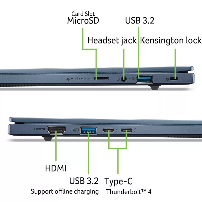 Acer Swift Go 14 AI NX.JNBEG.001 klēpjdators — Intel Core Ultra 7 256V, 14 collu WUXGA, 16 GB LPDDR5, 512 GB SSD, Intel Arc 140V, Windows 11