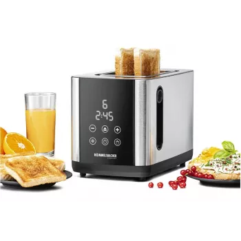 Toaster Rommelsbacher TO850 2 šķēlēm, 850 W, nerūsējošais tērauds/melns, XL spraugas