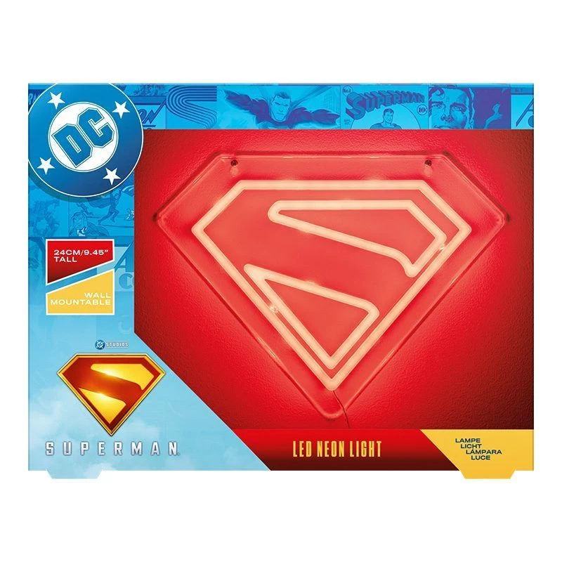 Pie sienas montējama LED neona gaisma Paladone Superman PP14478SMTVN, dekoratīvs sienas zīme