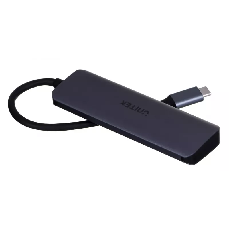 UNITEK uHUB Q4 USB centrmezgls Type-C 5000 Mbit/s pelēks
