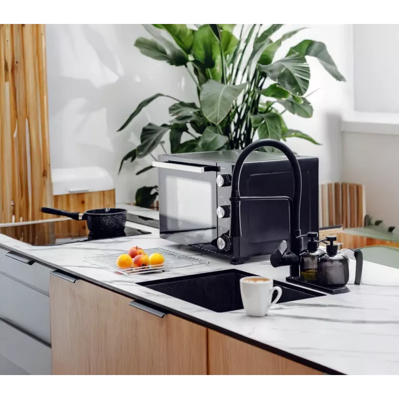 Elektriskā kompakta galda krāsns Adler AD 6026 — 48 L ietilpība, 1800 W, brīvi stāvoša, mehānisks taimeris
