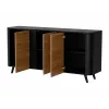 Kumode Cama Meble VOLARE 151 x 39 x 75 cm, melna/valrieksta, skaidu plātne