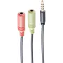 Audio kabelis ShiverPeaks BS14-05041 0,25 m 2x3,5 mm Melns