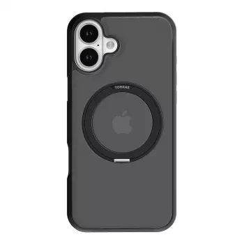 Aizsargājošs tālruņa maciņš Torras Ostand Pro iPhone 16 Plus — Melns, plāns profils, viegls