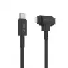 HYPER HyperJuice USB kabelis USB 2.0 1,5 m USB C USB C/Lightning Melns