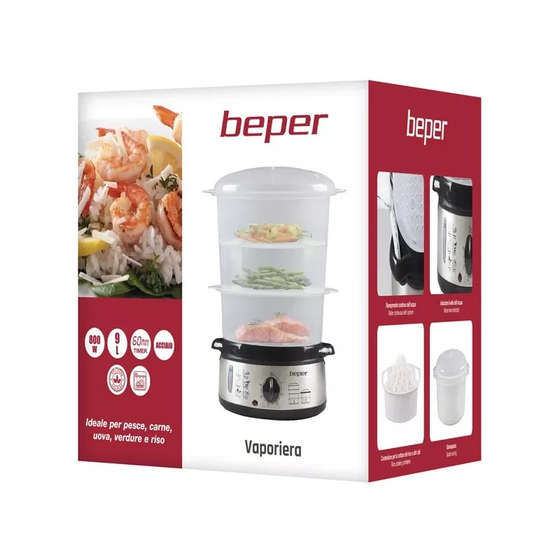 Tvaika katls Beper BC.250 3 grozi Uz galda 800 W Nerūsējošais tērauds