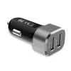 Auto lādētājs 2xUSB 2.4A alumīnijs