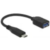 USB kabelis DeLOCK USB 3.1 Gen 2 Type-C/Typ-A 0,1 m melns