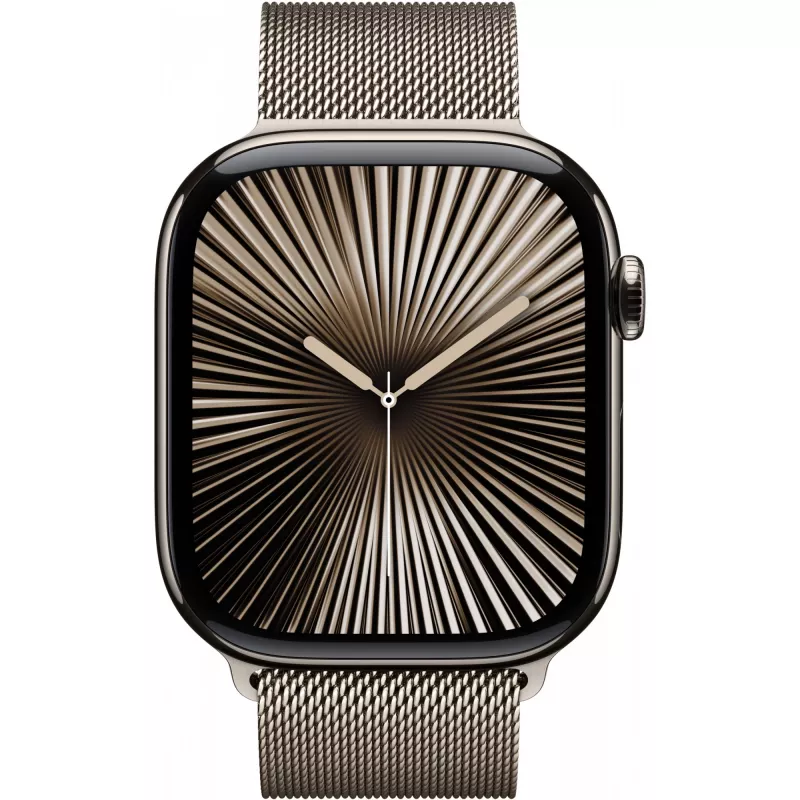 Apple Watch 10 46mm GPS+4G Titāna Milanaise M/L dabīgs/dabīgs