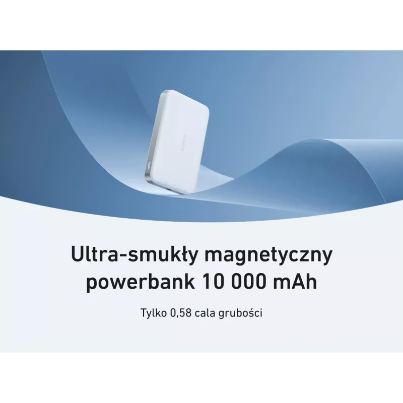 Anker MagGo Power Bank 10K Magnetic Wireless White, Balts