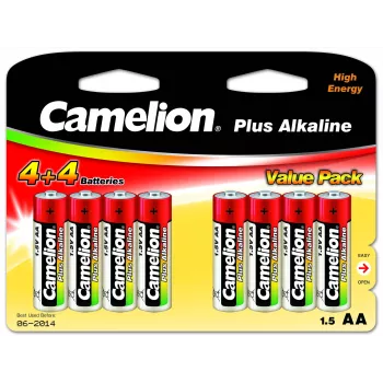 Sārma baterijas CAMELION AA LR6 Plus — 8 iepakojumā, AA (LR6)