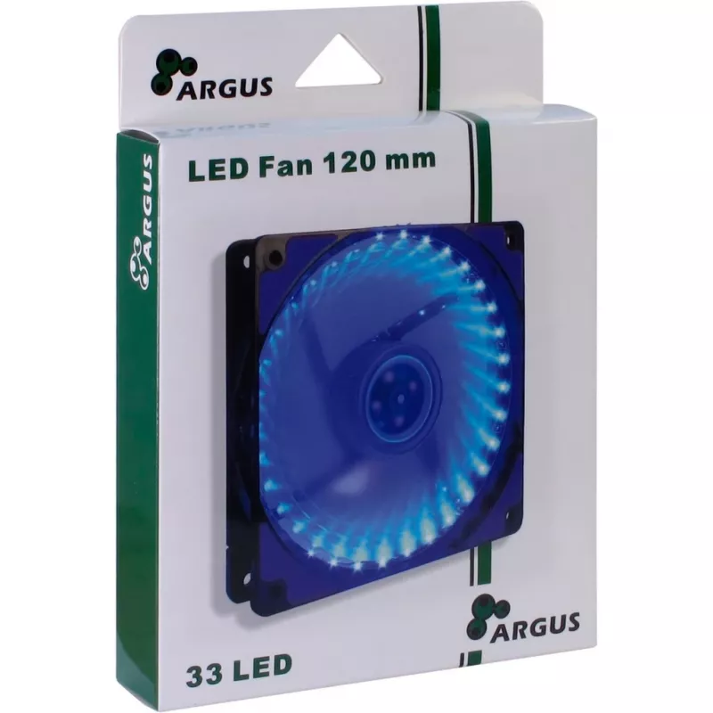 INTER-TECH Argus L-12025 120 mm zils LED korpusa ventilators