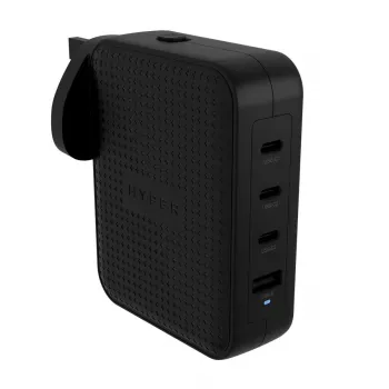 Hyper HyperJuice 145W USB-C GaN Ceļojumu lādētājs ar 4 portiem - Melns Hyper