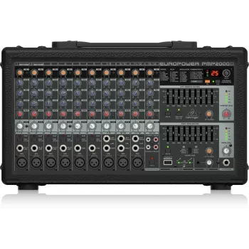 Behringer PMP2000D audio mikseris 14 kanāli 2000 W melns