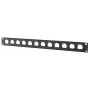 Rack panel 1U Lanview model LVR1U-12D-BL ar 12 izgriezumiem keystone moduļiem, melns