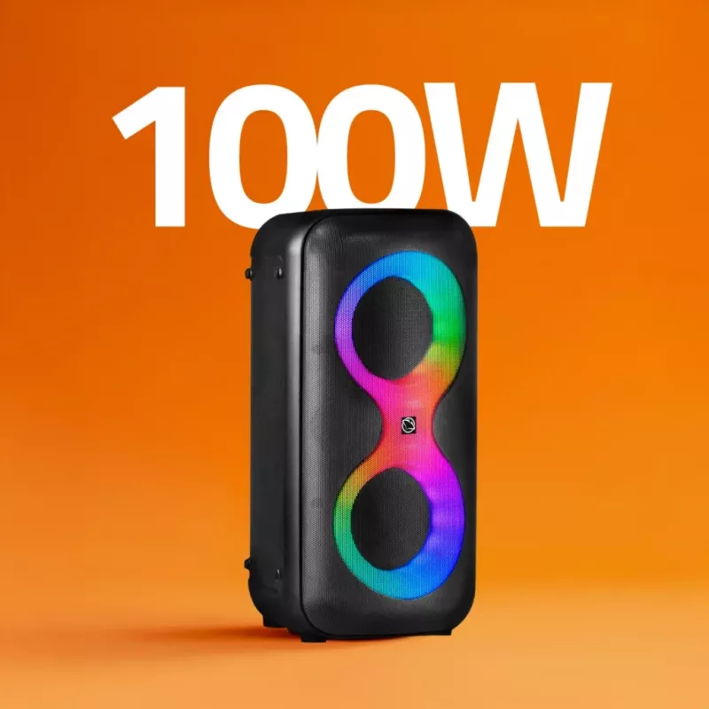 Portable music center MANTA SPK0401B100 Bluetooth speaker, 100 W peak, FM radio, karaoke, built-in baterija, X-BASS