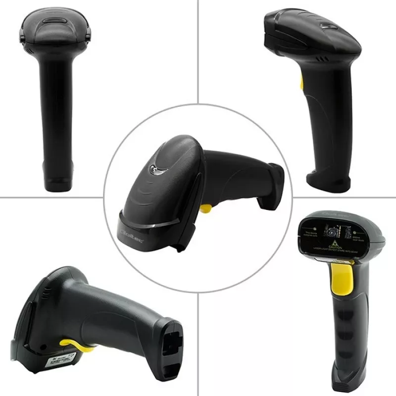 Rokas vadu 1D/2D svītrkodu skeneris QOLTEC 50853 — USB, ABS korpuss, 1,65 m kabelis, 97×65×167 mm, 105 g
