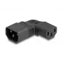 DeLOCK Tīkla adapteris IEC 60320 C14 uz C13 Spraudnis Kontaktligzda 10 A 90° Pa kreisi Pa labi Melns