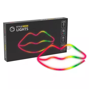 Neona gaismas MANTA SNL61RGB LIPS RGB krāsu mainoša dekoratīvā zīme, modelis SNL61RGB