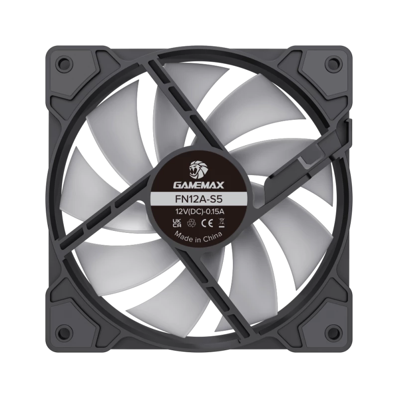 Gamemax | Korpusa ventilators | FN12A-S5 | Melns