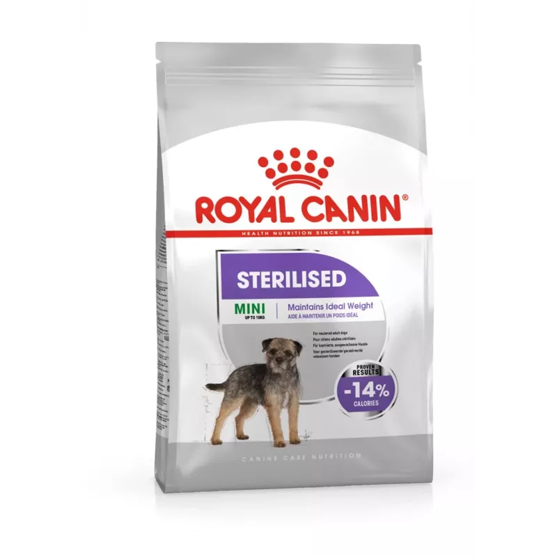 Sausā suņu barība Royal Canin Mini Sterilised Care — 3 kg, vista, sterilizētām mazo šķirņu (5–10 kg) suņiem, pieaugušiem, 30% olbaltumvielu
