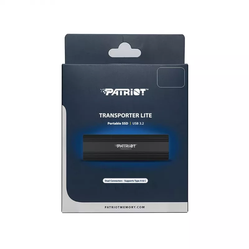 Ārējais SSD PATRIOT TRANSPORTER Lite 1TB (USB 3.2 Gen 2, 1000 MB/s, alumīnijs, USB-C)