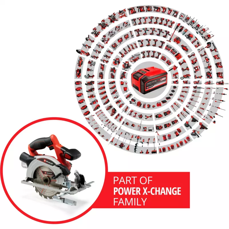 Einhell TE-CS 18/165-1 Li - Solo 16,5 cm Melns, Sarkans, Sudrabs 4200 RPM