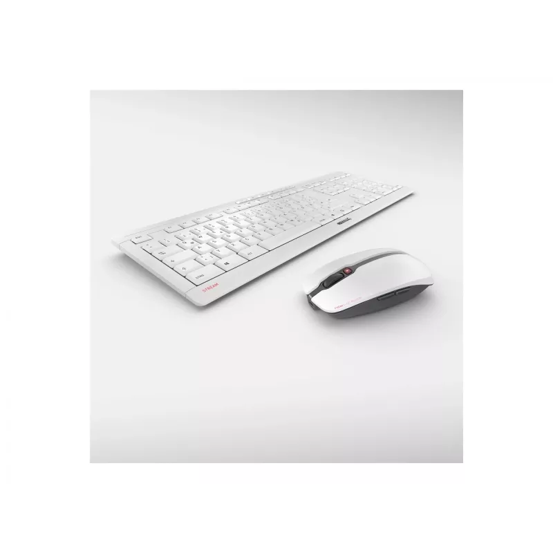 CHERRY Stream Desktop Recharge tastatūra ar peli, bezvadu, universāla, RF, QWERTZ vācu, pelēka