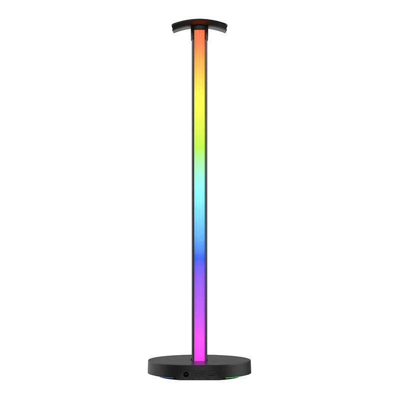 Galda lampa Yeelight Beam RGBIC melna — LED 12 W, daudzkrāsu ambientais apgaismojums, 400×117 mm, AC/USB 12 V