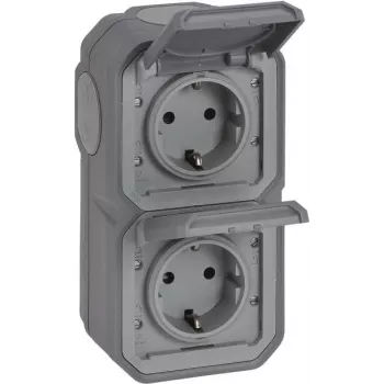 Legrand Plexo jauna APWG 069744L Schuko kontaktligzda IP44 pelēka 2-virzienu vertikāla 5 (069744L)
