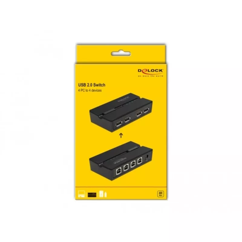 DeLOCK 11494 datora datu slēdzis melns USB Type-A Type-B 0,48 Gbit/s