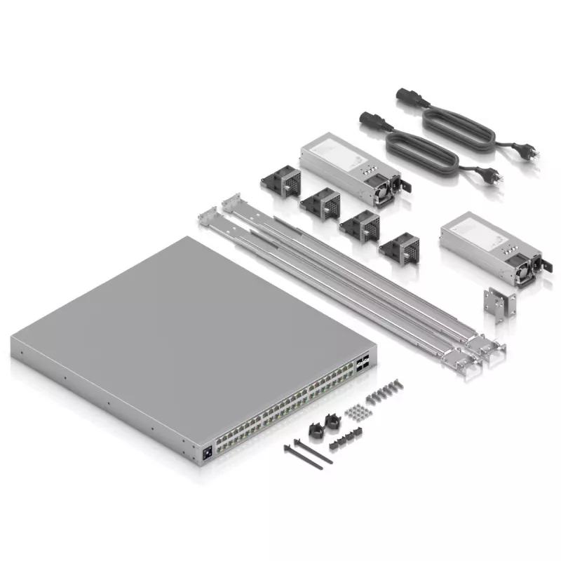 Ubiquiti ECS-48-POE (2150W) ENTERPRISE-GRADE 48-PORT, Layer 3 Etherlighting POE+++ slēdzis, 10 GbE RJ45, 25G SFP28