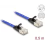 Tīkla kabelis DeLOCK RJ45 plakans Cat.6A 0.5m zils