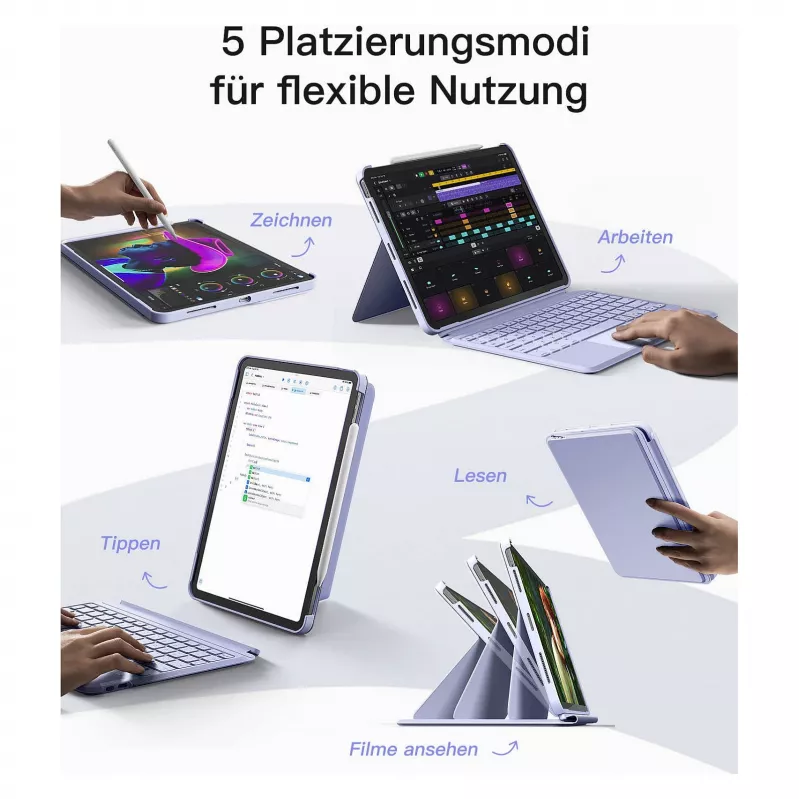 inateck tastatūra iPad 11 iPad Air 4/5Gen.Com. QWERTZ purple