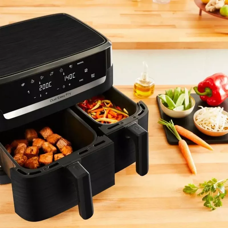 Tefal Easy Fry EY901N Double 8.3 L Stāvošs 2700 W Karstā gaisa fritieris Melns