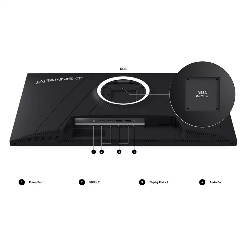 JAPANNEXT JN-I270WQHD300F-HSP datora monitors 68,6 cm (27 collas) 2560 x 1440 pikseļi Wide Quad HD LED pelēks