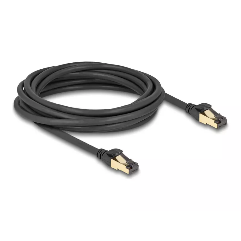 Tīkla kabelis DeLOCK RJ45 Cat.6A vīriešu uz vīriešu S/FTP 5 m melns