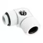 Savienotājs BitsPower BP-DWE90RMLA12 — misiņa 90° leņķa savienotājs, balts, Ø 12 mm