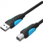 USB 2.0 A uz USB-B kabelis Vention VAS-A16-B500, 5 m, melns, vīriešu-vīriešu, 480 Mb/s