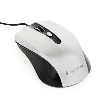 Vadu optiskā datorpele abām rokām GEMBIRD MUS-4B-01-BS, USB Type-A, 1200 DPI, 4 pogas, melna/sudrabota