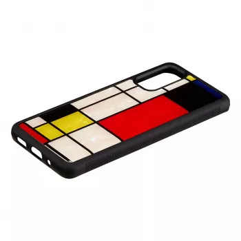 Aizsargājošs tālruņa maciņš iKins Samsung Galaxy S20, melns Mondrian dizains