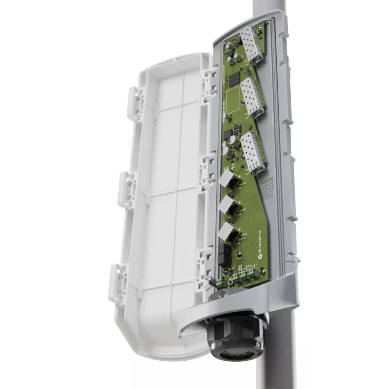 Tīkla slēdzis MikroTik CSS606-1G-2Gi-3S+OUT 6-portu slēdzis ar 1G un 10G SFP+ augšupsaitēm