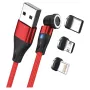 USB kabelis RealPower MagneticCharge3 2m USB A sarkans