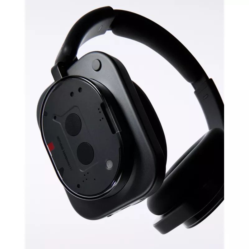 Over-ear trokšņu slāpējošās austiņas Nothing Headphone (1) — melnas, aktīvā trokšņu slāpēšana, vadu un bezvadu